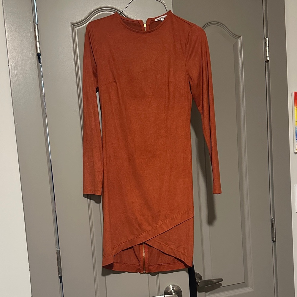 Charlotte Russe Terracotta Long Sleeve Dress